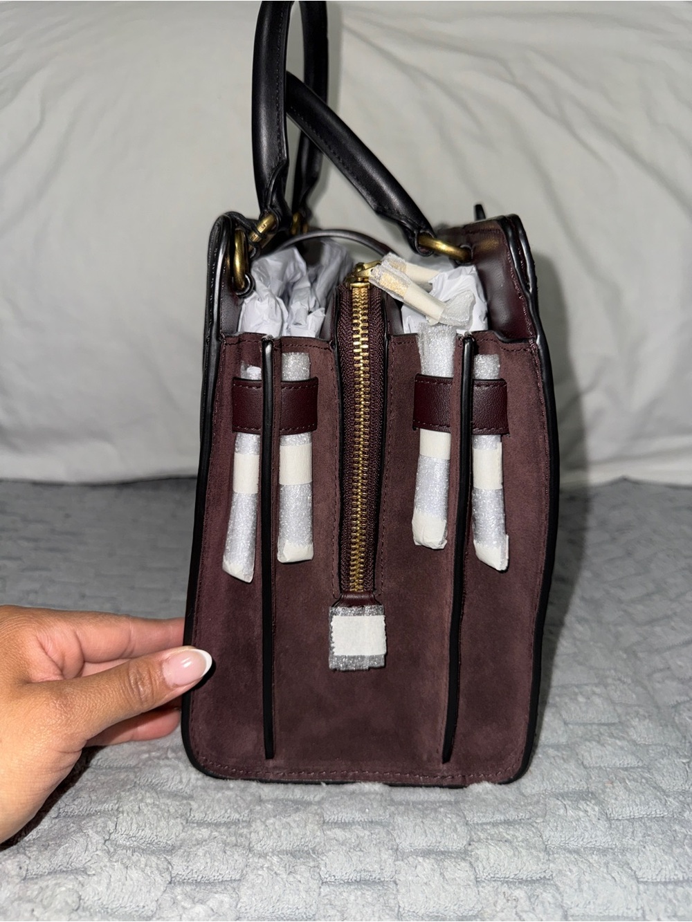 Coach Women's Serra Colorblock Satchel with Gold Hardware - Picture 9 of 13